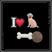Shoe Charms for Crocs LAB DOG LABRADOR RETRIEVER GOLDEN Bone I ❤️ Love SET of 3