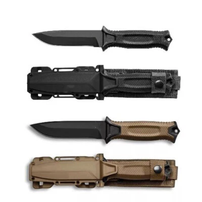 Outdoor Fixed Blade Survival Knife Plain Edge Sharp Serrated With Sheath