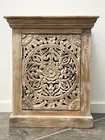 Antique Timber Hand Carved Mandala Bedside Cabinet Side Lamp Table Shabby Chic