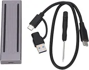 M.2 Nvme Pcie Ssd Enclosure Case Adapter, Aluminum Alloy Usb3.1 Gen2 10Gbps with RGB Light, External Ssd Enclosure Adapter for Linux (Hard Disk Not Included)