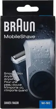 Braun Mens Mobile Shaver Precision Trimmer M-90 Washable Travel Battery Operated