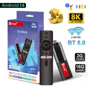 Dual WiFi 5G 8K Smart TV Box Android 14 TV Stick Media Player Streamer 2G+16G