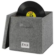 Vinyl Record Storage Box LP Organizer with Lid Holds Upto 50+ Single Record