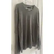 All Saints Mode Merino Wool Crewneck Pullover Sweater Men’s in Grey, A70