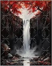TAOPAOLAB Nature Paint by Numbers Kit for Adults - DIY Autumn High Waterfall in Forest Painting on Canvas 16x20 Inches, Acrylic Paint Set, Suitable for Beginners, Art for Home Decoration or Gifts
