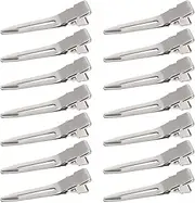 1.75 Inches Single Prong Curl Metal Hair Clips for Dreads Lock Clips Hair Alligator Clips Silver Section Clips Metal Alligator Clips Hair Pins for Hair Extensions (50 Pack)