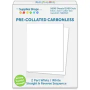 2-Part Reverse & Straight Sequence White / White Pre-Collated Carbonless Paper