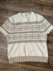 NWT Valerie Stevens Separates Angora Wool Blend Sweater with Beads- L