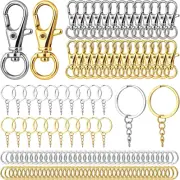 160 PCS Swivel Clasps Lanyard Snap Hooks with Key Rings, Lobster Claw Keychains