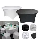 5/6FT Round Spandex Table Cover Party Bar Home Decor Stretch Trestle Tablecloth