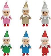 [JHBEMAXS] Tiny Baby Elf Twins Kindness Dress Elves Set Kid Craft Mini Babies Doll Holiday Shelf Decoration Accessories for Girls Boys Kids Adults (Pack of 6 Pieces)