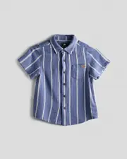 [Skylark] Skylark Toddlers' Trinity Short Sleeve Shirt in Slate Blue/White 0 Slate Blue/White