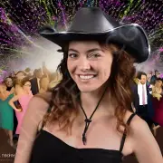 LED SILVER Light Up Cowboy Hat Country Line Dancing Party Blinking Fun!
