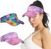 [Beurlike] 2PCS Sun Visors Hats for Women & Men Adjustable Sports Caps for Golf Running Summer Beach