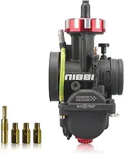 NIBBI PWK 38mm Carburetor with Three Main Jets and One Pilot Jet of Performance Racing Carburetor for Replace Keihin or mikuni Carburetors