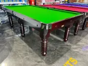 NEW Slate Pool Snooker Billiard Table Dark Walnut with Green Felt