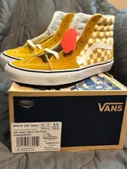 Van's Sk8-Hi Yellow Checkers 2017 US Open of Surfing, Men's Size 9 (RARE) NIB
