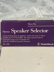 Radio Shack 3 Way Stereo Speaker Selector Switch 40-240 New In Box!