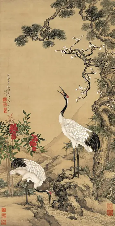 鄭板橋梅蘭竹菊四條屏28X103仿古畫復制花鳥畫寫意畫名人字畫名家| 銀