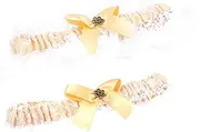 [CATIEBYE] Bowknot Lace Garters Elastic Thigh Rings Elegant Leg Decor for Wedding