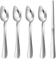 Hiware 4-piece Grapefruit Spoons and Grapefruit Knife, 18/8 Stainless Steel