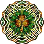 10" Metal Wind Spinner Garden Art Decor St Patty Kinetic Yard Colorful Sculpture