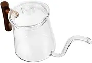 WATIIFUFU Long Spout Glass Coffee Kettle for Precise Brewing Handheld Coffee Pot for Home Stable Water Flow Control