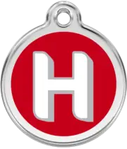 Red Dingo Alphabet "H" - Lifetime Guarantee - Cat, Dog, Pet ID Tag Engraved