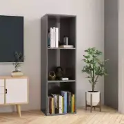 NNEVL Book Cabinet/TV Cabinet High Gloss Grey 36x30x114 cm Chipboard