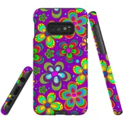 For Samsung Galaxy S10e Case, Shielding Back Cover,Purple Floral Design