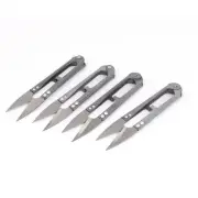 Metal Grip Thread Fishing Line Sewing Yarn Scissor Cutter Snipper Gray 4Pcs