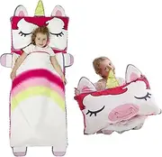 Rabtero Kids Sleeping Bag, Toddlers Nap Mat, Girls Sleeping Mat for Daycare Preschool, Slumber Bag, Pillow, Blanket 3 in 1
