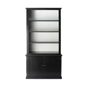 Armand 2 Door Library Shelving Unit 124 x 240cm Black