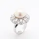 【寶石方塊】天然珍珠套鍊組-項鍊+戒指-925銀飾-高貴優雅