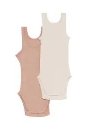 [Bonds] Bonds Toddler Organic Cotton Rib Singletsuit 2 Pack Size: 12-18 Months 12-18 Months Multicolor