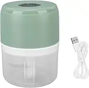 Electric Mini Garlic Chopper Portable Food Processor USB Charging and Safe Strong Cutting Force for Traveling and Outdoor Use 250ml (Green)