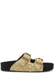 Isabel Marant Lennyo Raffia and Suede Sliders - Natural - 39 (IT39 / UK6) 39 (IT39 / UK6)