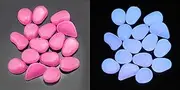 200 pcs Luminous Stone，Each About 1 inch，Absorb Sunlight for More Than 2 Hours and emit Light for 3-6 Hours，Used for bar Decoration; Villa Garden Landscaping, Swimming Pool Decoration, etc.(Pink 1)