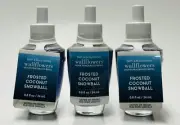 3 Bath & Body Works FROSTED COCONUT SNOWBALL Wallflower Refill Bulbs (0.8 fl oz)