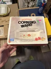 Vintage Wildflower Corningware 1 QT Casserole A-1-7 With Original Box NOS