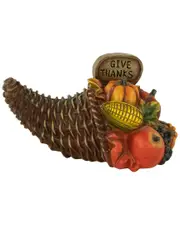 Northlight 8.5in Fall Harvest "Give Thanks" Cornucopia Decoration