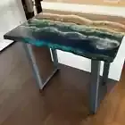 Ocean Walnut Table, Live Edge Epoxy Wooden Furniture Center Table Home Decor