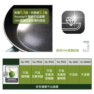 【GreenPan】PADOVA系列28cm不沾鍋炒鍋-湖水綠(加蓋)