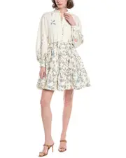 Hermoza Louisa Linen-Blend Mini Dress