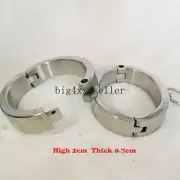 6cm/2cm Heavy Stainless Steel Handcuffs Cuff Wrist Restraint Metal Hand Lock