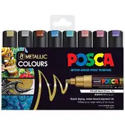 POSCA PC 8K Paint Markers Metallic Assorted 8 Pack