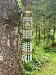 25” Mini Crystal Chandelier Suncatcher, Handmade, Aurora Borealis, Glass Art