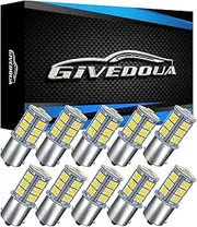 GIVEDOUA 1156 LED RV Bulb , 1003 BA15S 1141 7506 LED Replacement Light Bulbs for 12V RV Car Camper Trailer Interior Indoor Lights Backup light etc, Super Bright 5050 18-SMD 6000K White,（10pcs）