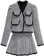 [UKTZFBCTW] Ladies Small Fragrant Style Suit Skirt for Women Spring Two-Piece Set