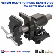 Pro 5" 125mm Multi Purpose Rotating Bench Vice 360° Swivel Base Head pipe Jaws